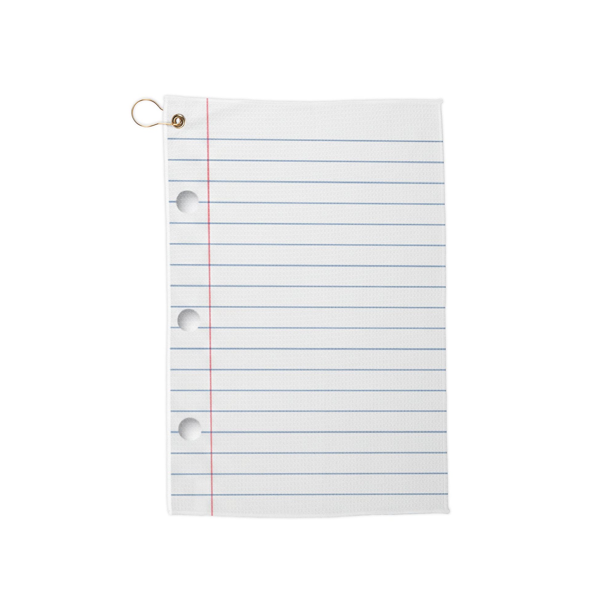 Loose Leaf Paper Golf Towel with Grommet Hook