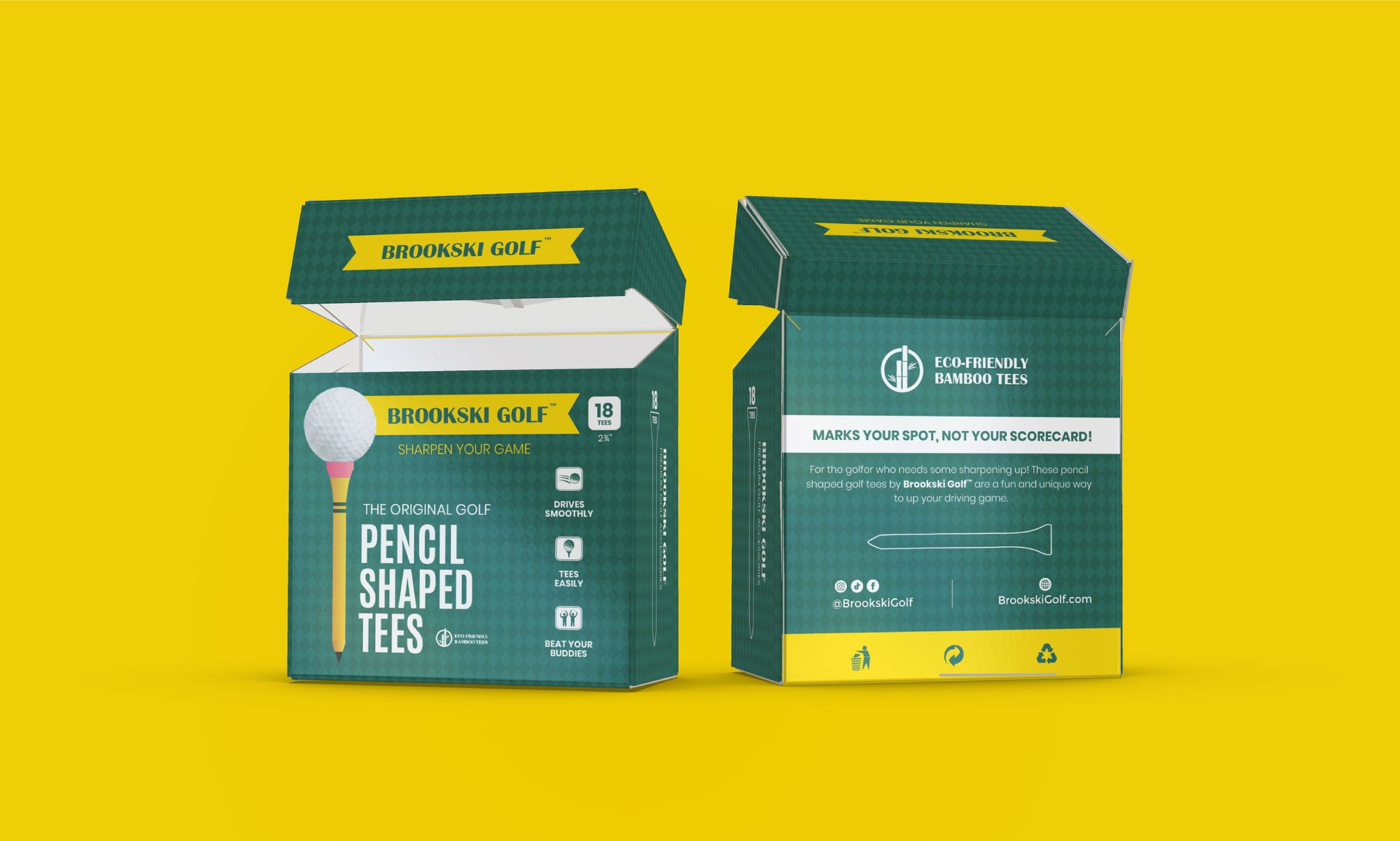 Brookski Golf 18 pack Pencil Shaped Golf Tees 2 ¾"