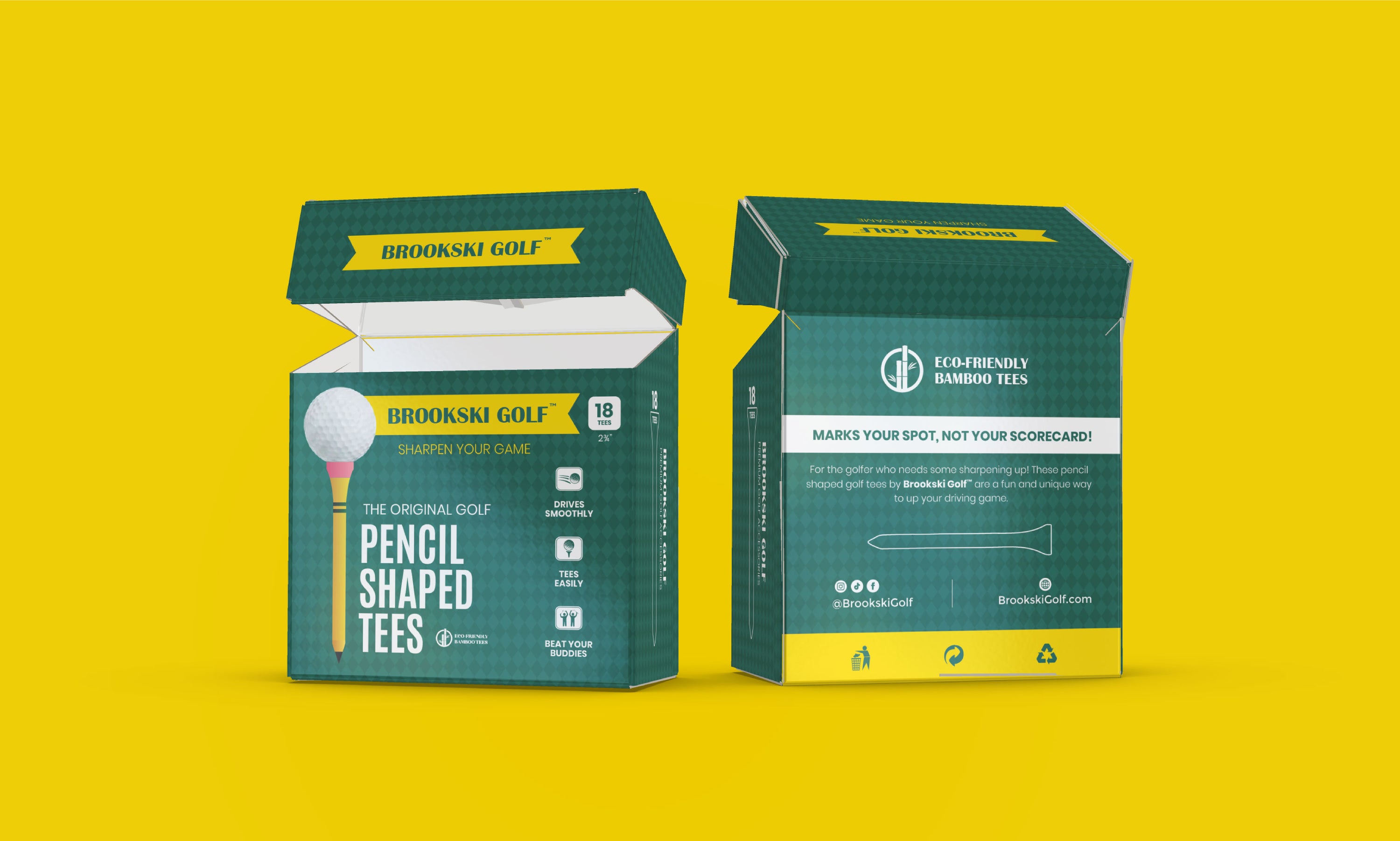 Brookski Golf 18 pack Pencil Shaped Golf Tees 2 ¾"