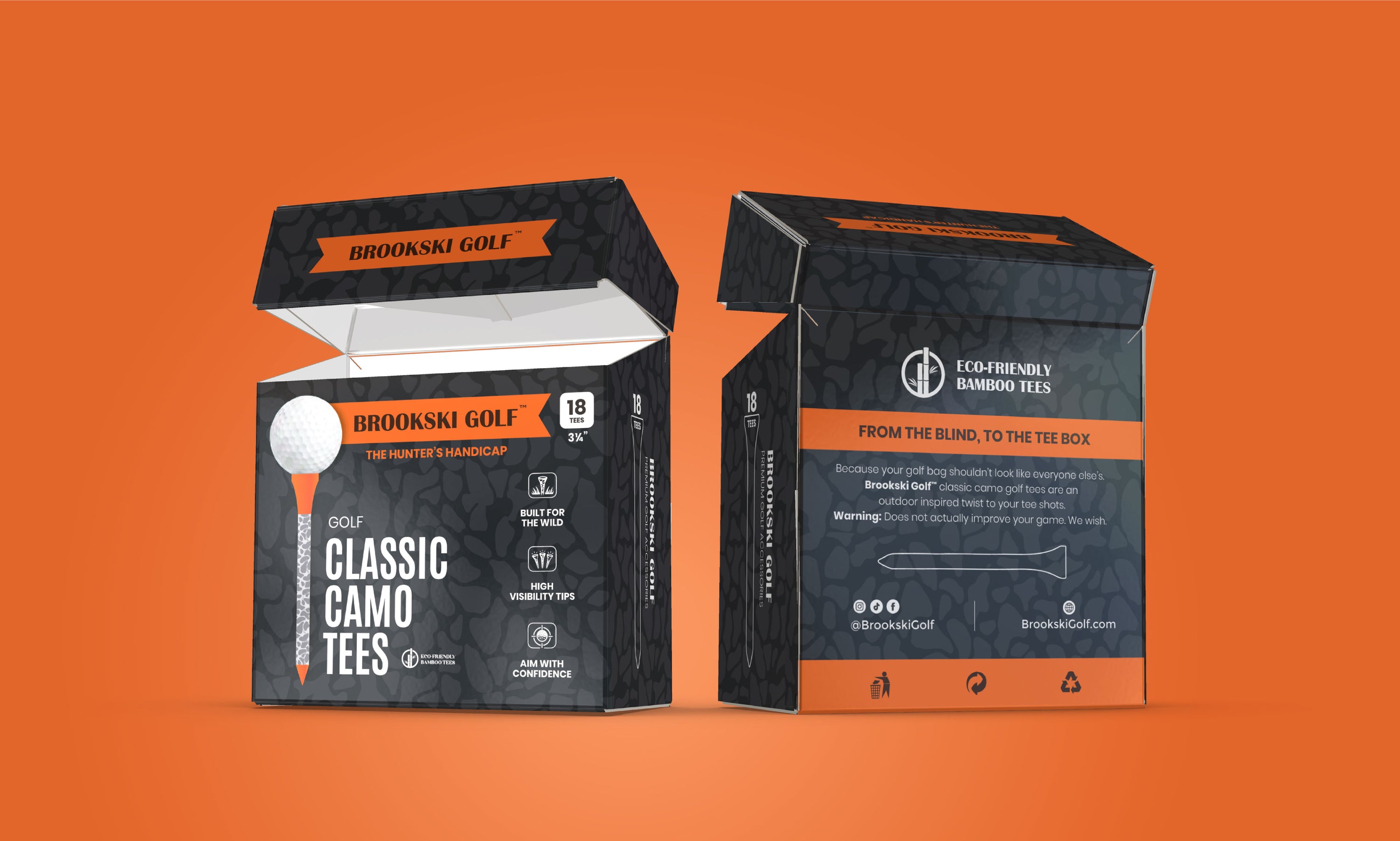 Brookski Golf 18 pack Deer Camo Golf Tees 3 ¼"