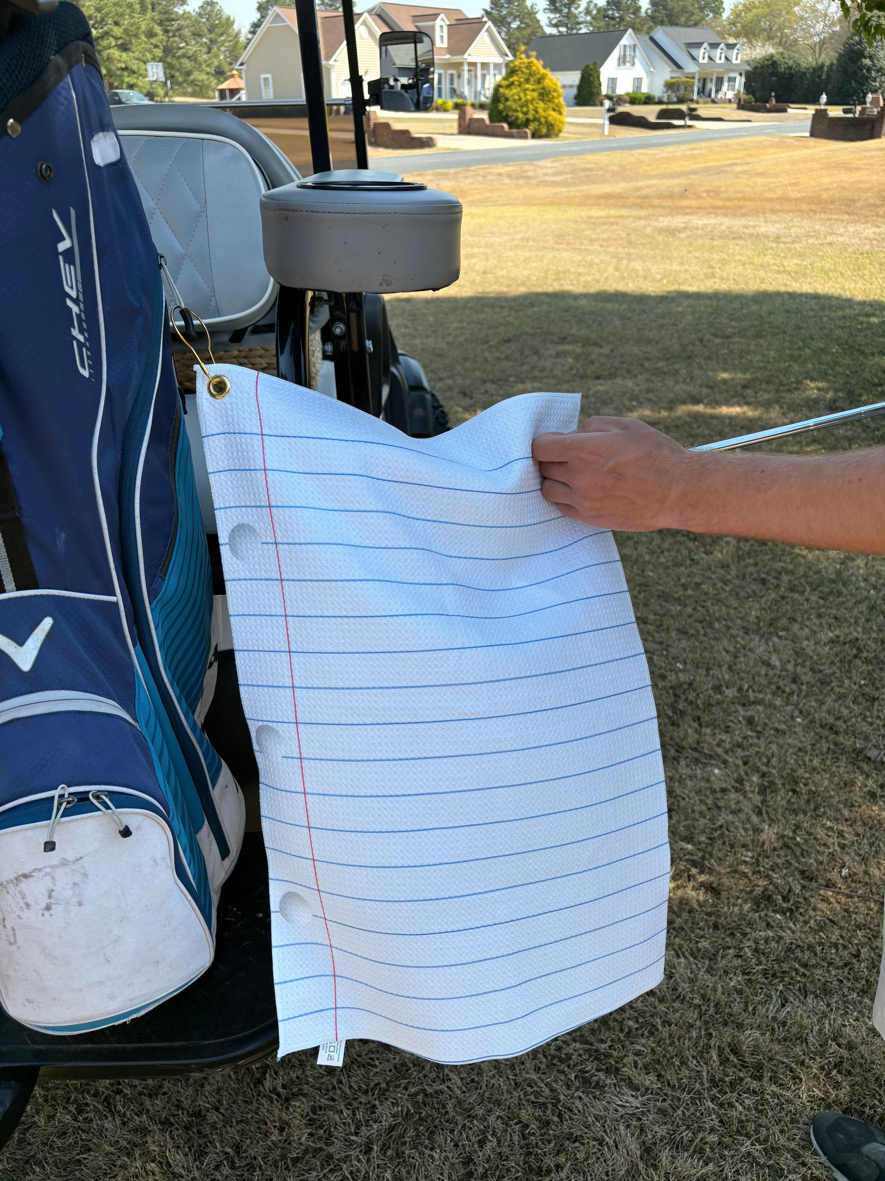 Loose Leaf Paper Golf Towel with Grommet Hook