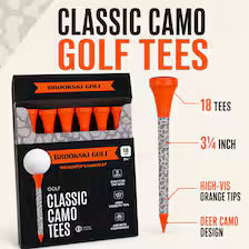 Brookski Golf 18 pack Deer Camo Golf Tees 3 ¼"